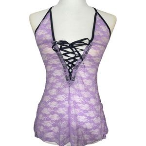 Fairy Goth Lace Up Mini Dress
